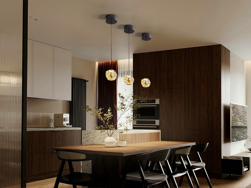 Schuller Zaria Pendant Ceiling Lamp 1 Light Black/Bronze/Amber 502177