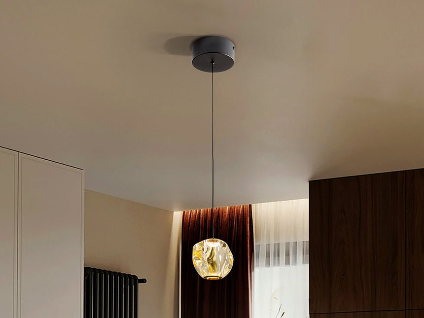 Schuller Zaria Pendant Ceiling Lamp 1 Light Black/Bronze/Amber 502177