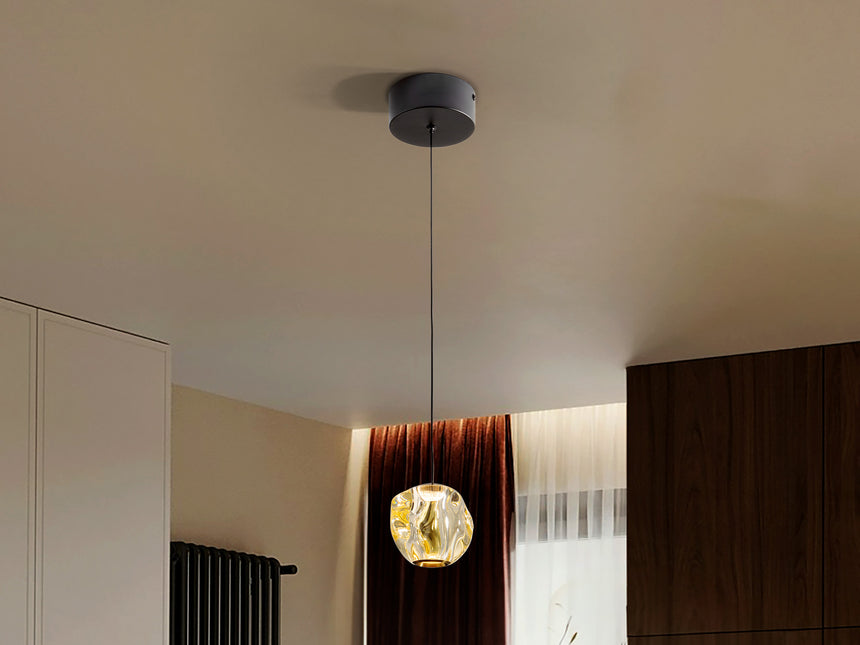 Lámpara de techo colgante Schuller Zaria 1 luz negro y bronce 3000K 502177