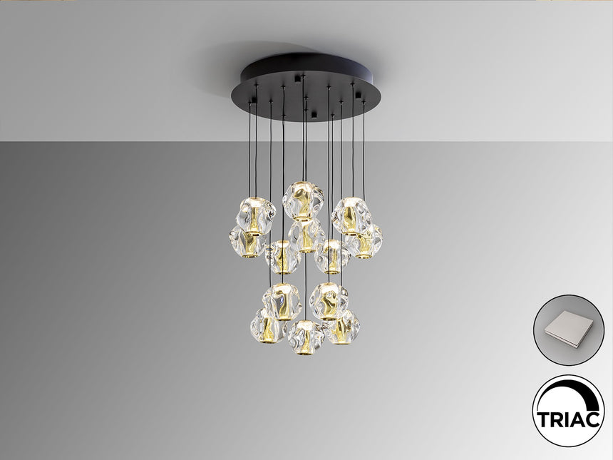 Lámpara de techo colgante Schuller Zaria 13 luces negro y dorado 3000K regulable vista 1