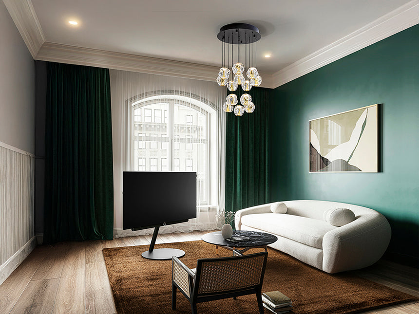 Schuller Zaria Large Pendant Ceiling Light 13 Lights Gold and Black D60 Dimmable 502368