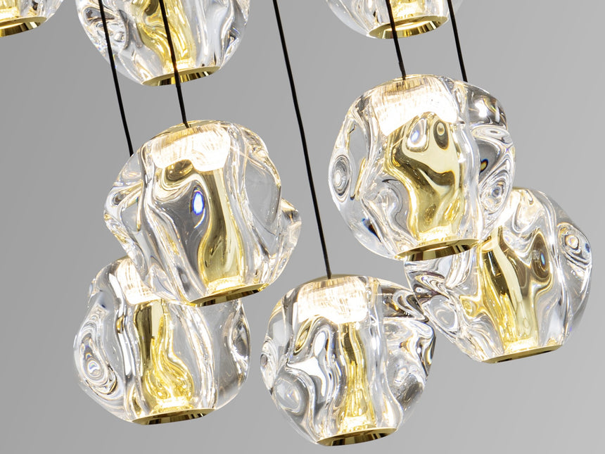 Lámpara de techo colgante Schuller Zaria 13 luces negro y dorado 3000K regulable vista 3