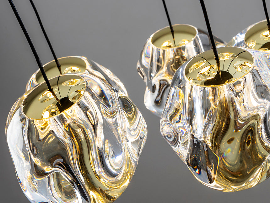 Schuller Zaria Large Pendant Ceiling Light 13 Lights Gold and Black D60 Dimmable 502368