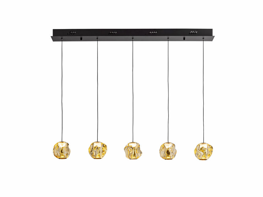 Lámpara de techo colgante Schuller Zaria 5 luces negro y bronce 3000K regulable ambiente