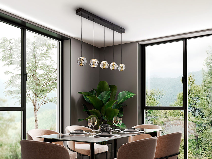 Schuller Zaria 5-Light Dimmable Gold and Black Pendant Light 502535