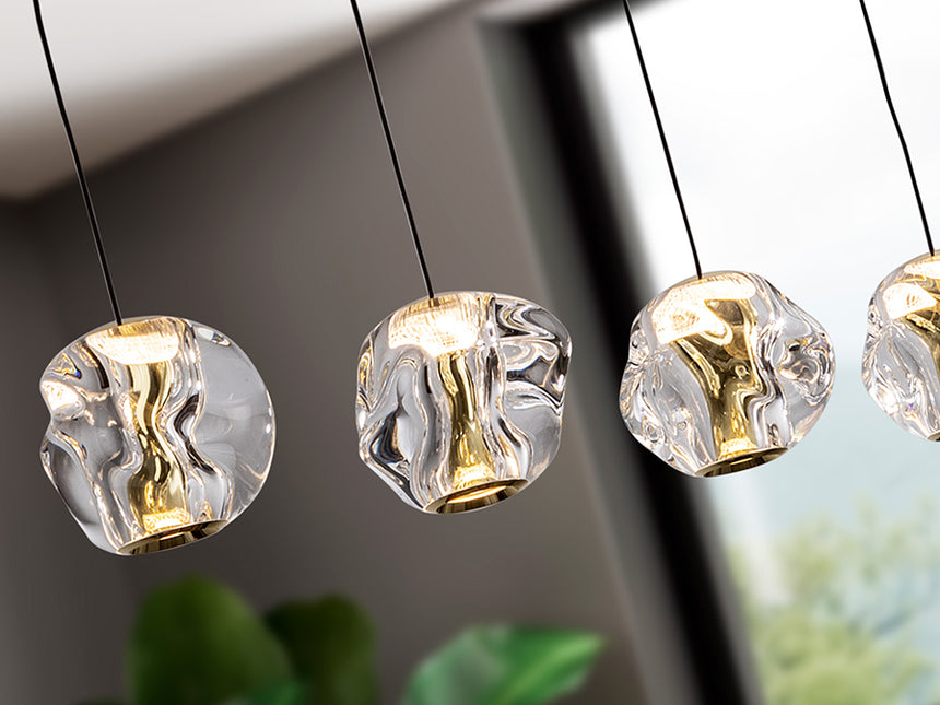 Schuller Zaria 5-Light Dimmable Gold and Black Pendant Light 502535