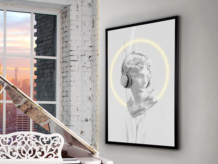 Schuller Busto blanco Cuadro con luz LED 80x120 503105