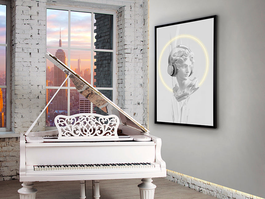 Schuller Busto blanco Cuadro con luz LED 80x120 503105