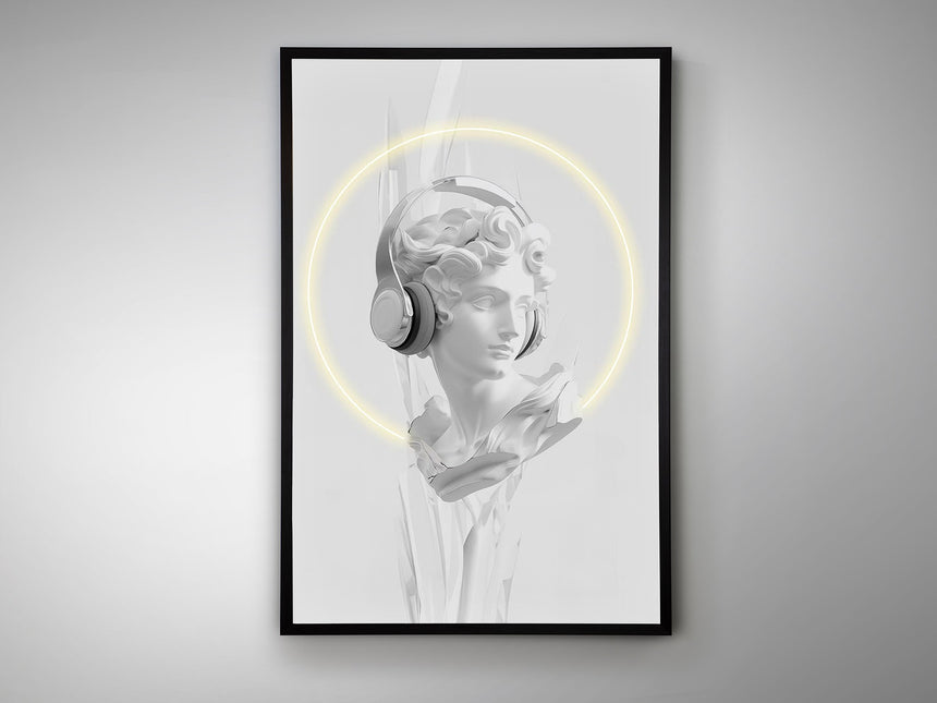 Cuadro con luz LED Schuller Busto negro y blanco 80x120cm vista 3