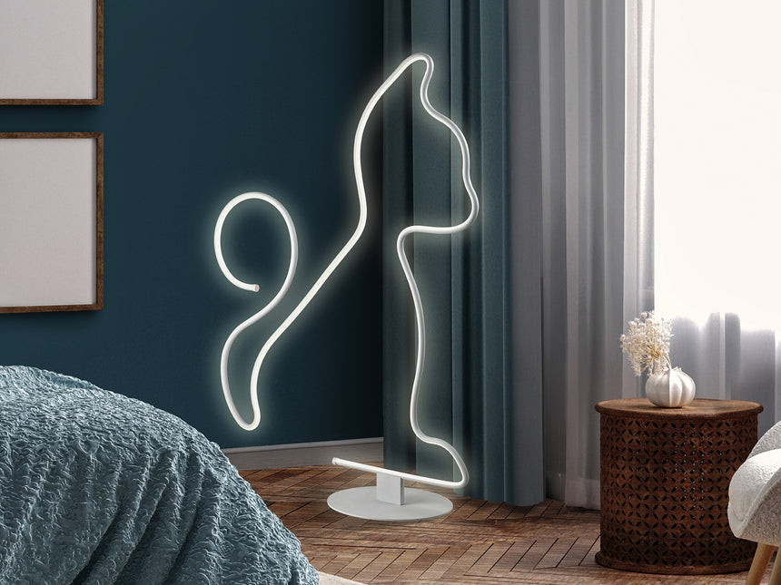 Lámpara de pie de salón Schuller Cat LED blanco 3000K 108cm