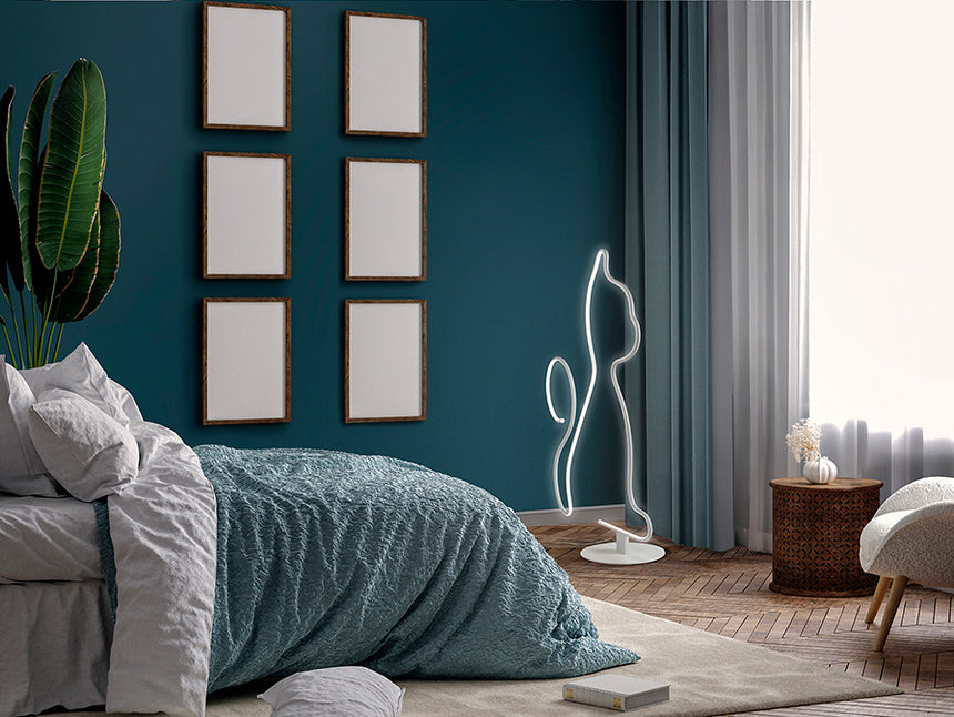 Schuller Cat Lámpara pie salón blanco 503792