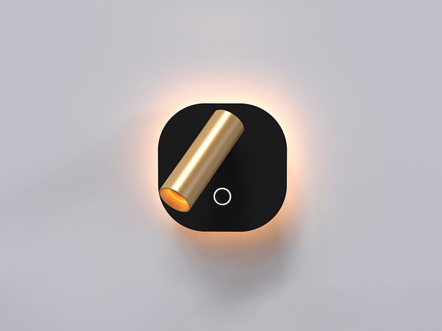 Lámpara aplique de pared con luz de lectura Schuller Biblos LED dorado y negro CCT 504614 - imagen 4