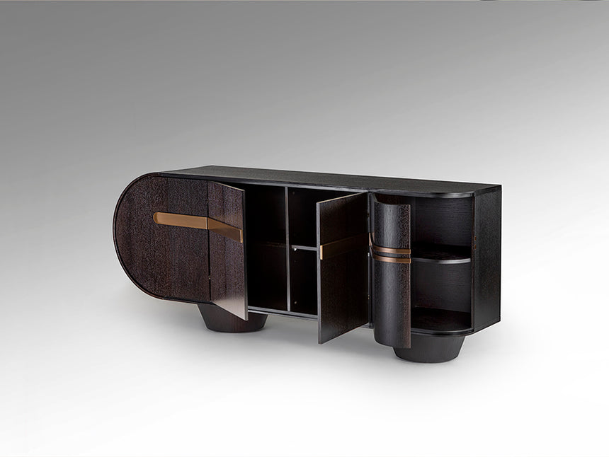 Aparador Schuller Luca roble y oro rosa acero 202x81cm 505260 - imagen 9