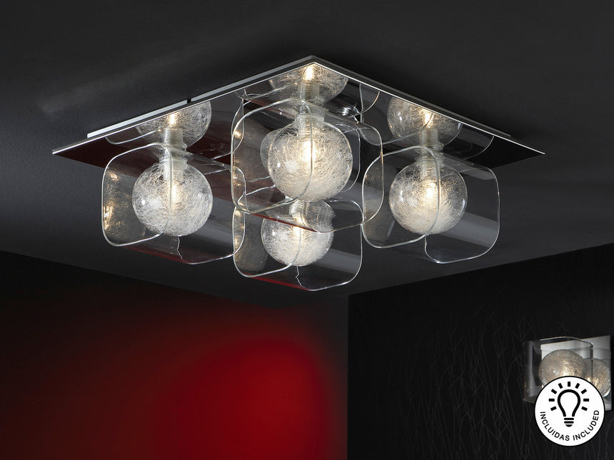 Plafón Schuller Eclipse 4 luces cromo 506736 - vista 2