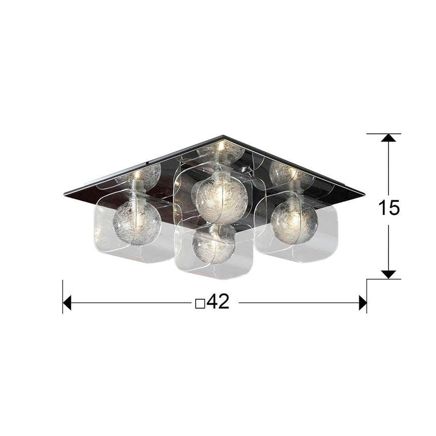 Schuller Eclipse Chrome and transparent ceiling light 506736