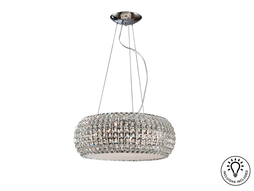 Lámpara de techo colgante Schuller Diamond grande cromo