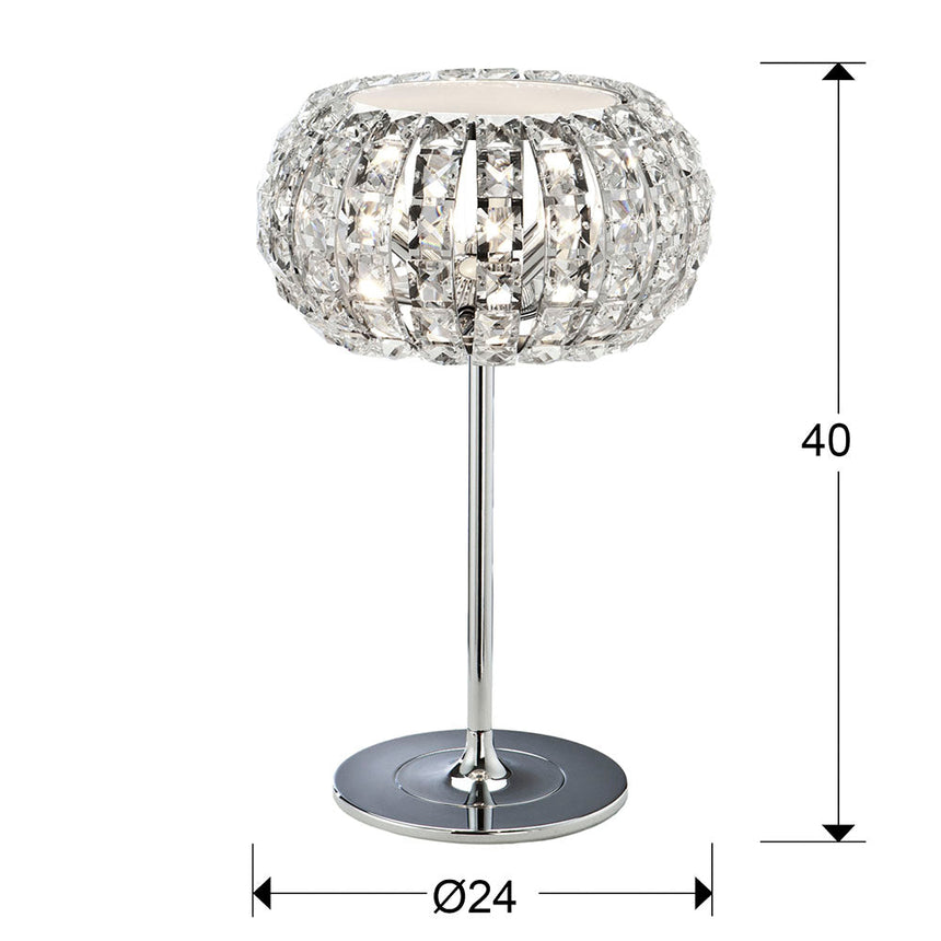 Medidas y dimensiones - Lámpara de sobremesa Schuller Diamond cromo 40cm 508424