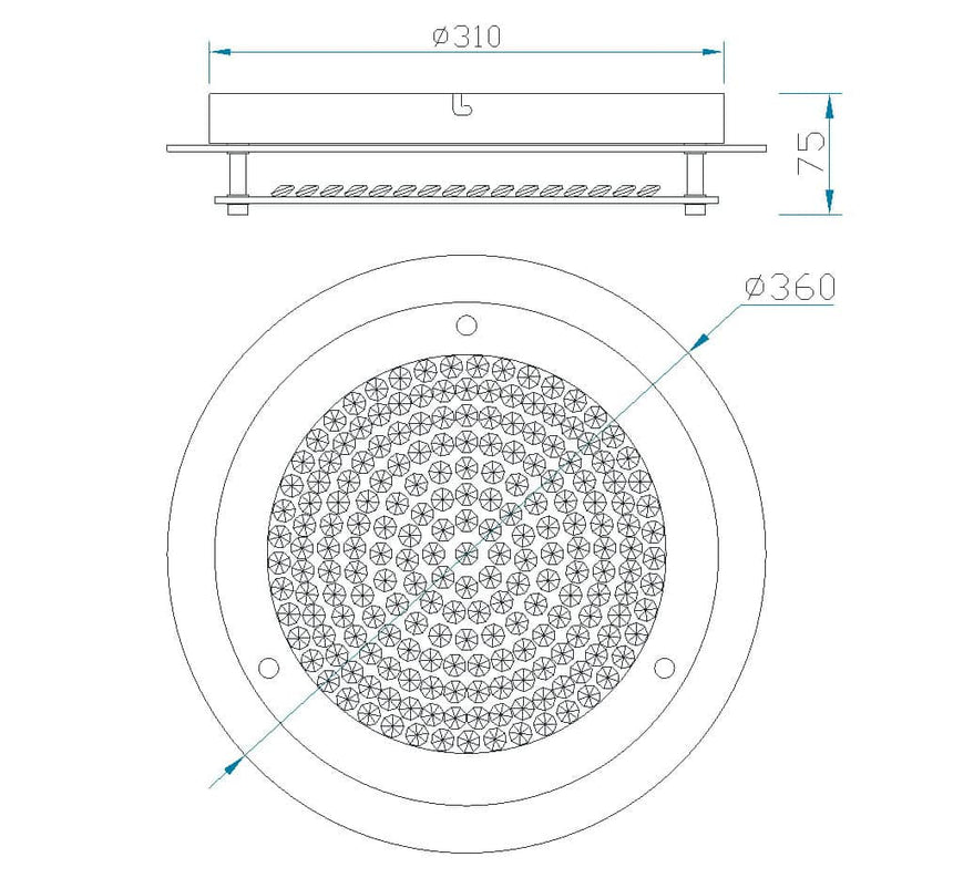 Plano de medidas - Mantra Crystal LED plafón LED cromo 5091