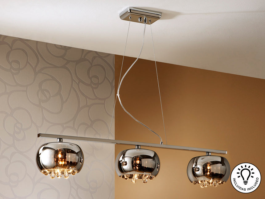 Lámpara de techo colgante Schuller Argos 3 luces transp - vista 2