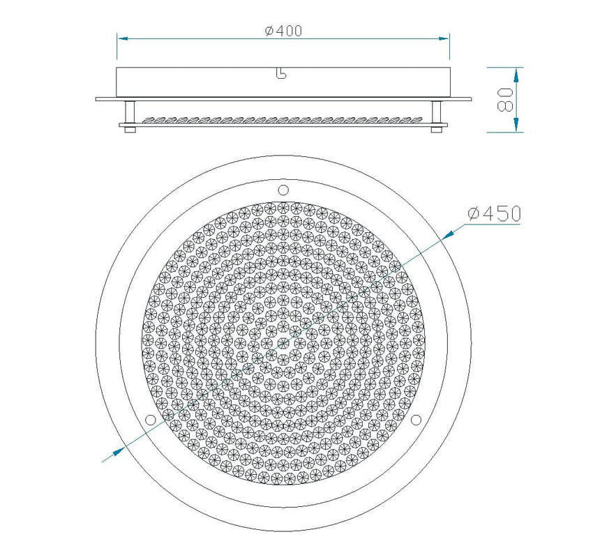 Plano de medidas - Mantra Crystal LED plafón LED cromo 5092