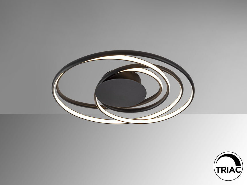 Plafón Schuller Danza LED negro 3000K Ø64cm vista 3