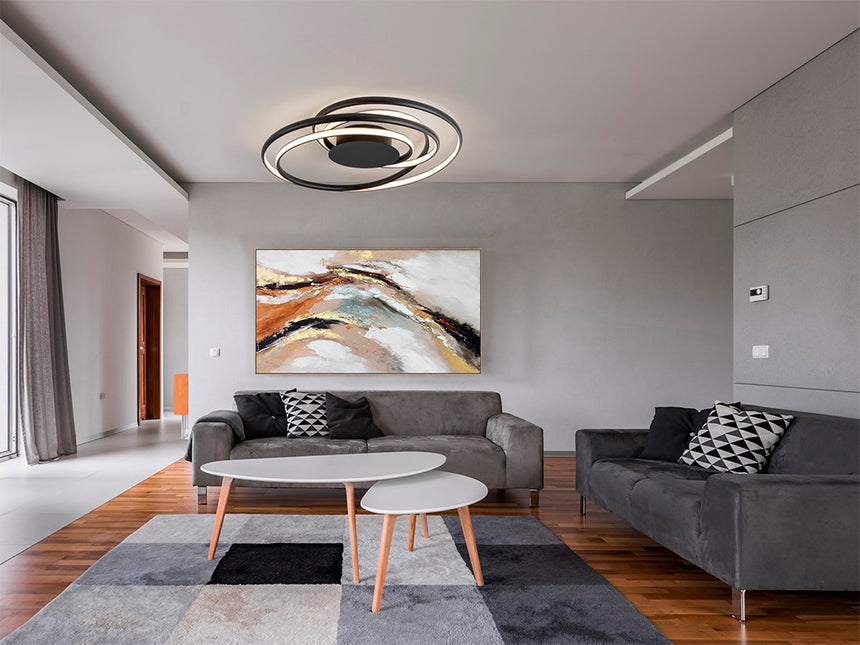 Plafón Schuller Danza LED negro 3000K Ø64cm 513061 - vista alternativa