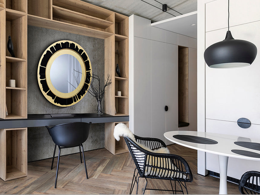 Schuller Ocaso Espejo pan de oro negro D90 513979