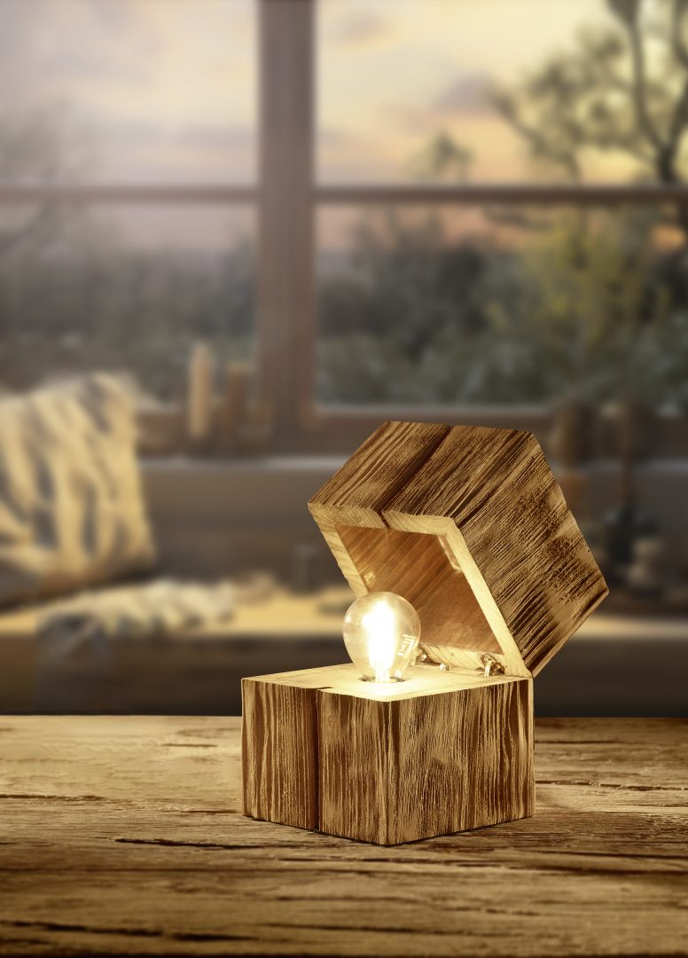 Lámpara de sobremesa Trio Treasure LED madera natural 2700K 514110130 - vista 6