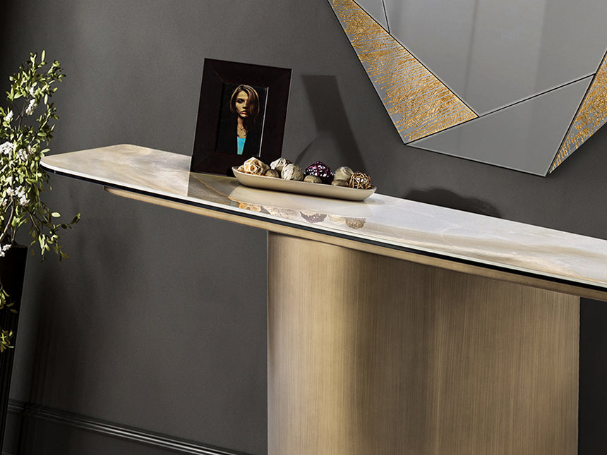 Consola Schuller Numa latón y mármol veta 150x75cm 514583