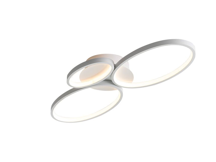 Plafón de 3 aros Schuller Sios LED blanco acero 3000K 5