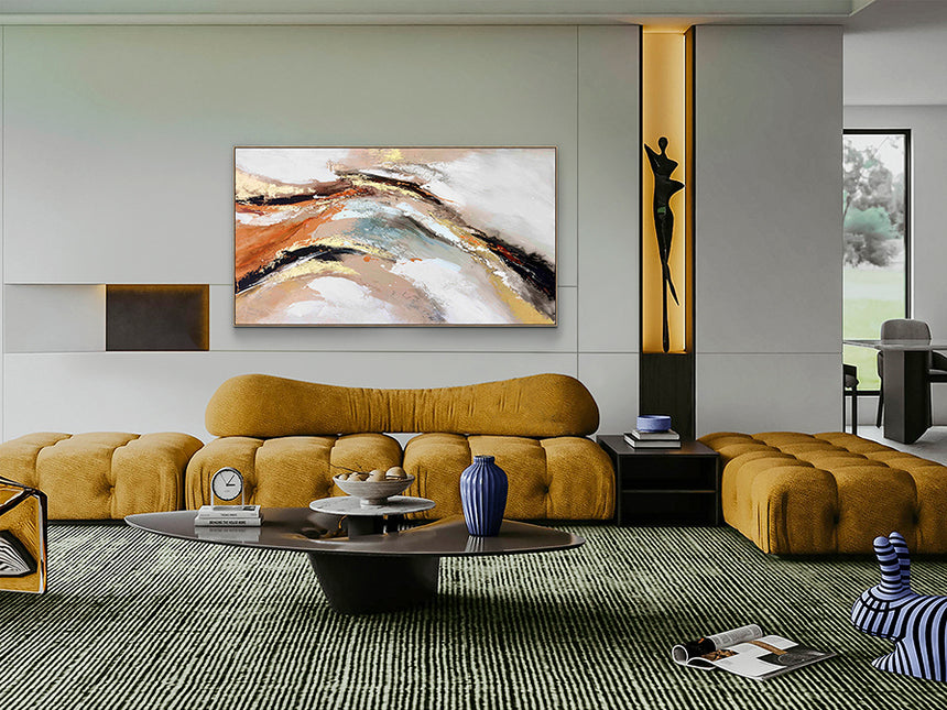 Cuadro acrílico Schuller Gestos pintura acrílica y dorado 100x180cm 518918 - imagen 3