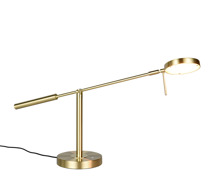 Lámpara de sobremesa Trio Monza LED latón mate 52cm 523310908