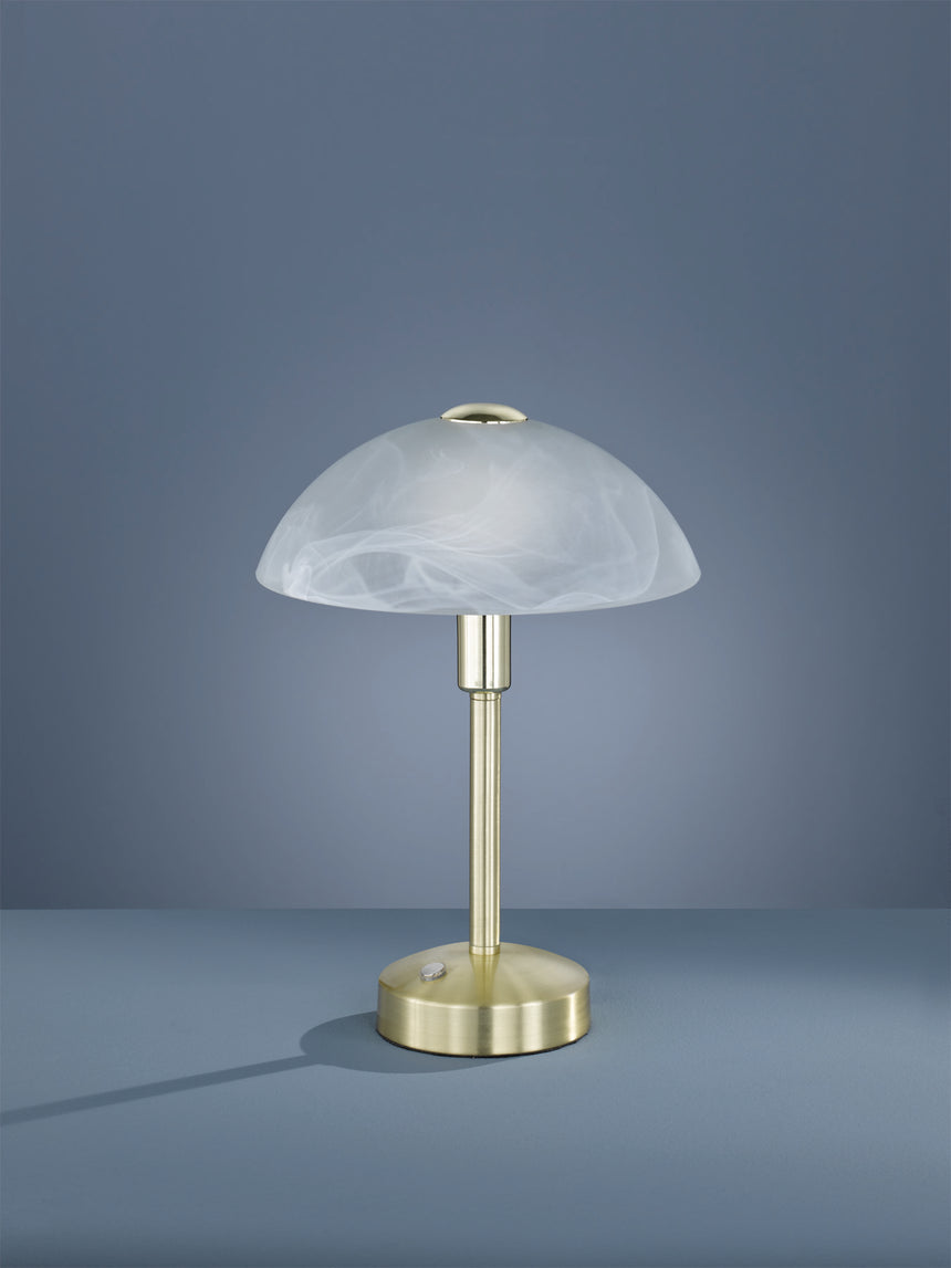Lámpara de sobremesa Trio Donna LED latón mate táctil 3000K 525790108