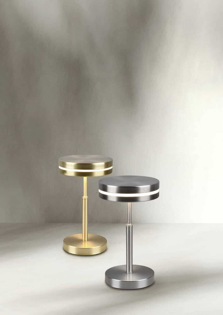 Trio Franklin Matte Nickel Metal LED Table Lamp 526510107