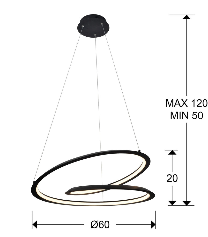 Schuller Looping Pendant Ceiling Lamp Black Ø60 527583