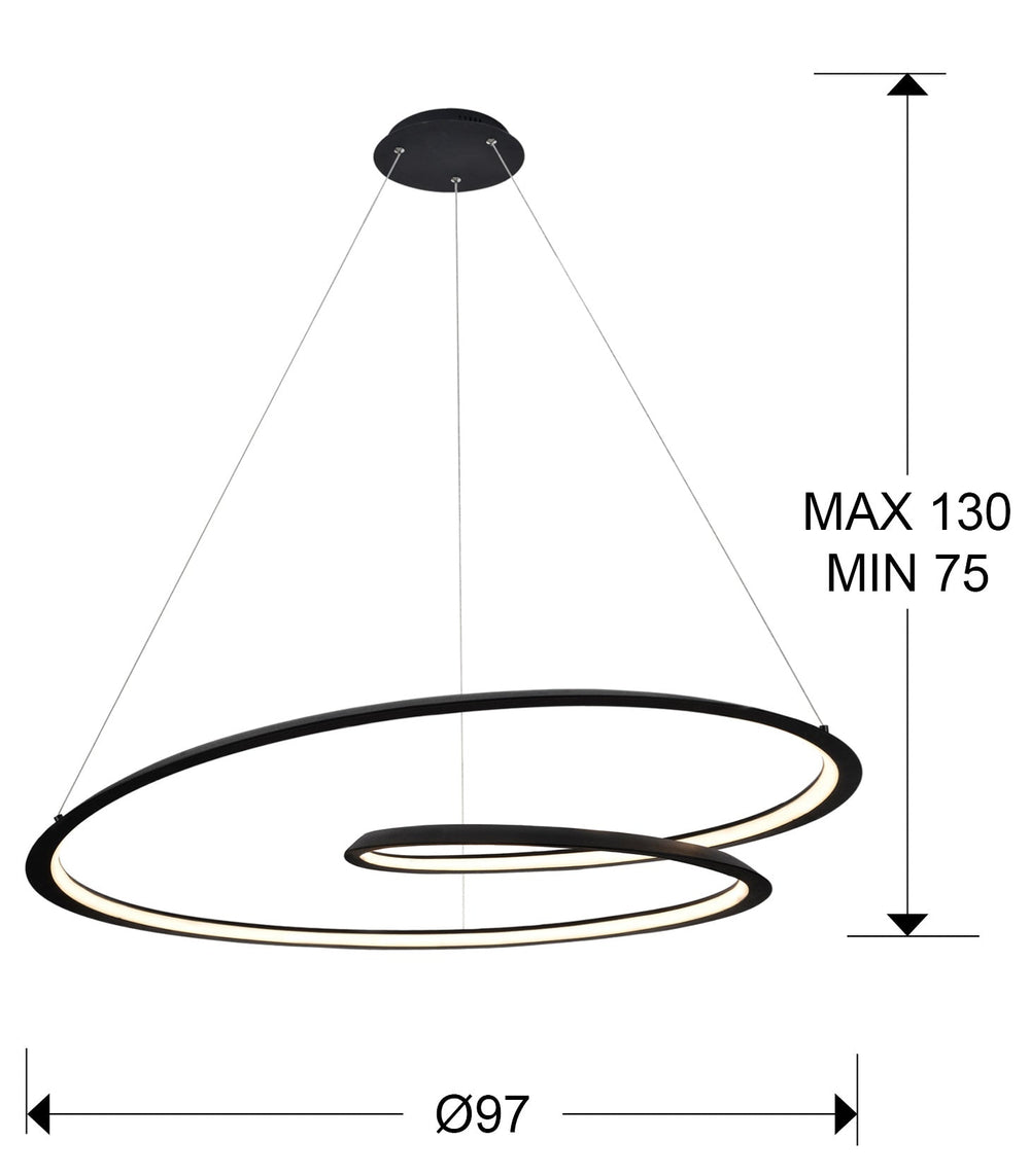 Schuller Looping Pendant Ceiling Lamp Black Ø97 527644