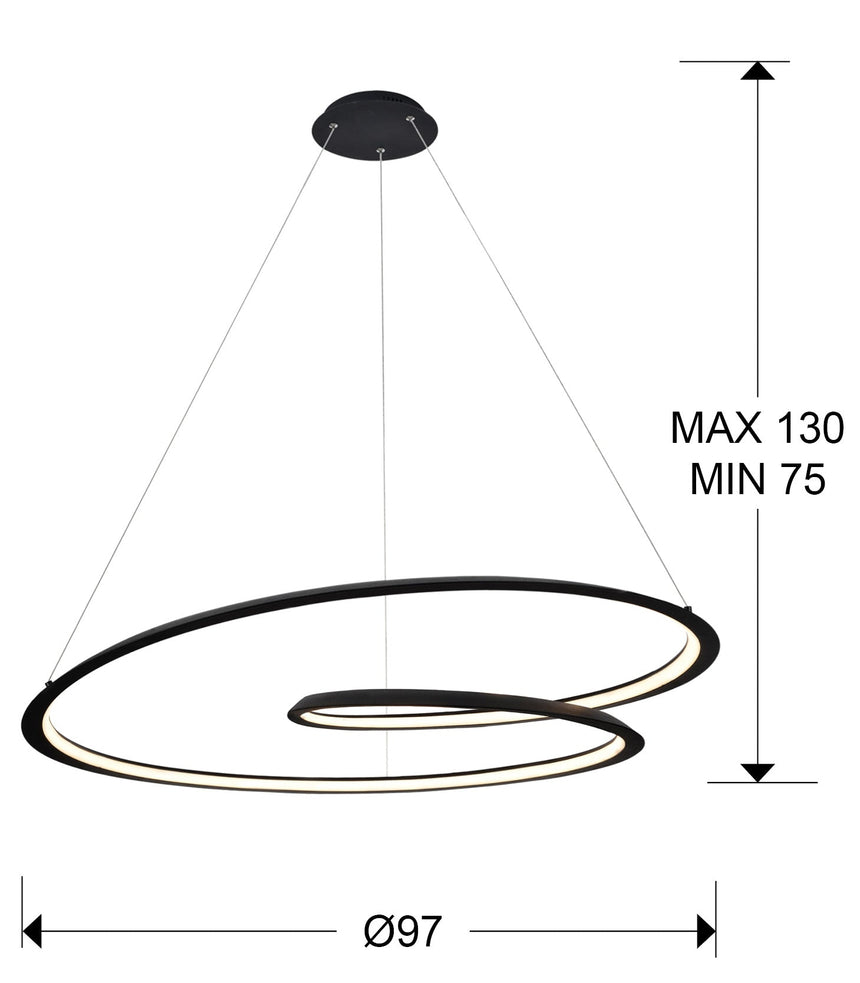 Schuller Looping Pendant Ceiling Lamp Black Ø97 527644