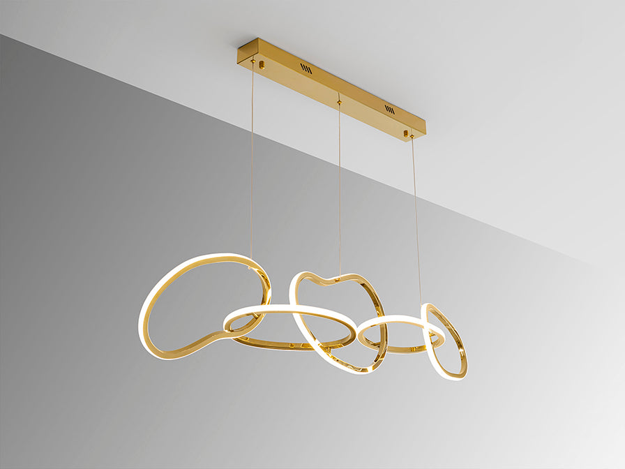 Schuller Nexo 5-Light Gold Pendant Ceiling Lamp 532310