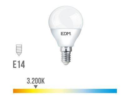 Elektro3 BOMBILLA ESFERICA LED E14 5W 400 LM 3200K LUZ CALIDA EDM