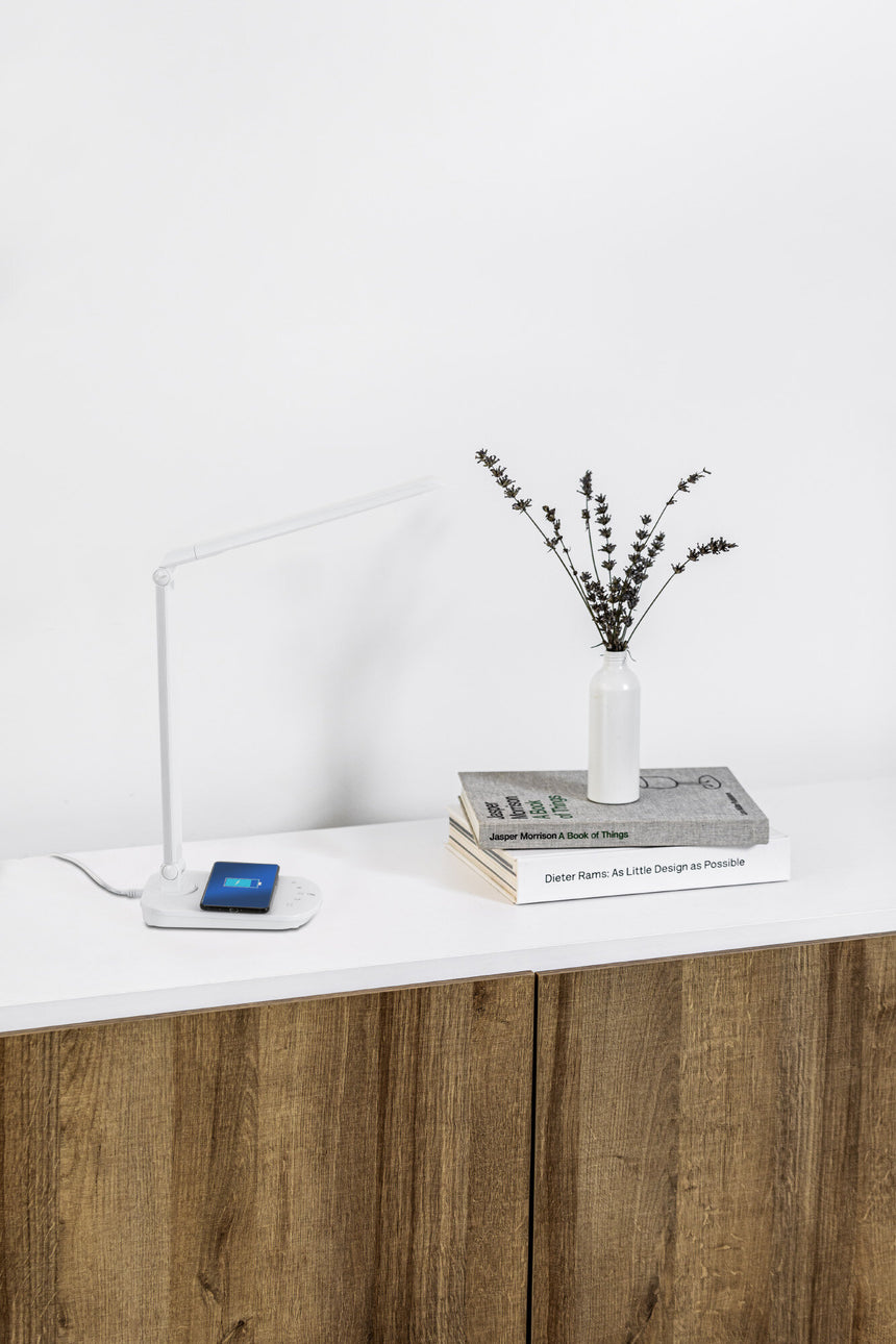 Faro ANOUK White induction charging table lamp 53416