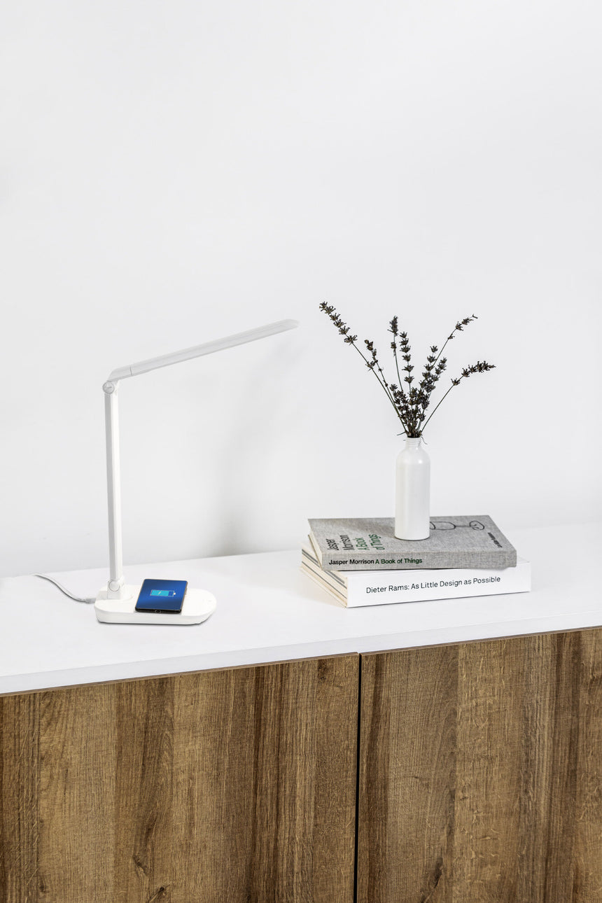 Faro ANOUK White induction charging table lamp 53416