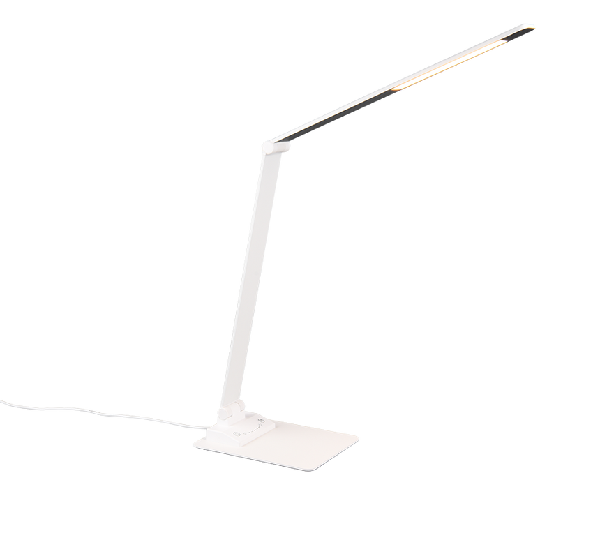 Lámpara de sobremesa Trio Travis LED blanco mate táctil 71,9cm 545310131