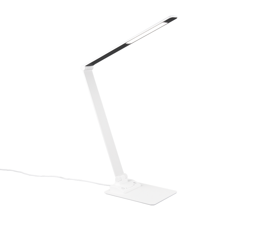 Lámpara de sobremesa Trio Travis LED blanco mate táctil 71,9cm 545310131