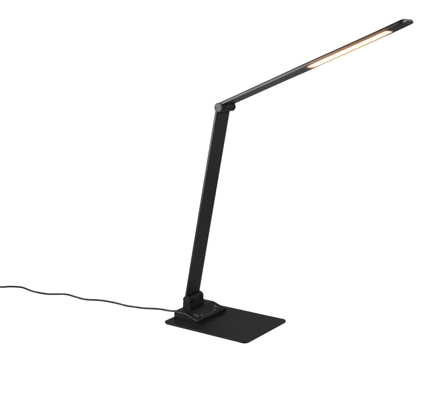 Lámpara de sobremesa Trio Travis LED negro mate táctil 71,9cm 545310132
