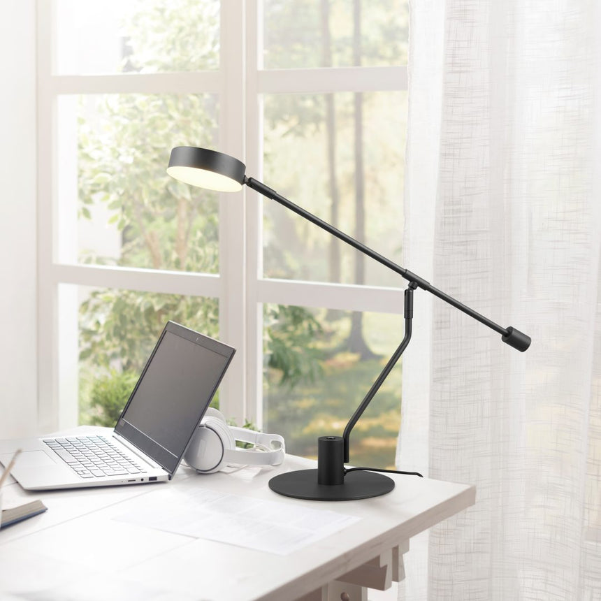 Lámpara de sobremesa Trio Manduro LED negro mate táctil 64cm 549010132