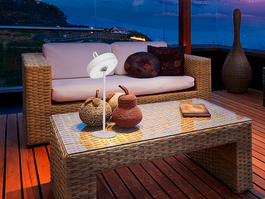 Schuller Gong Sobremesa exterior LED portátil blanco 551869