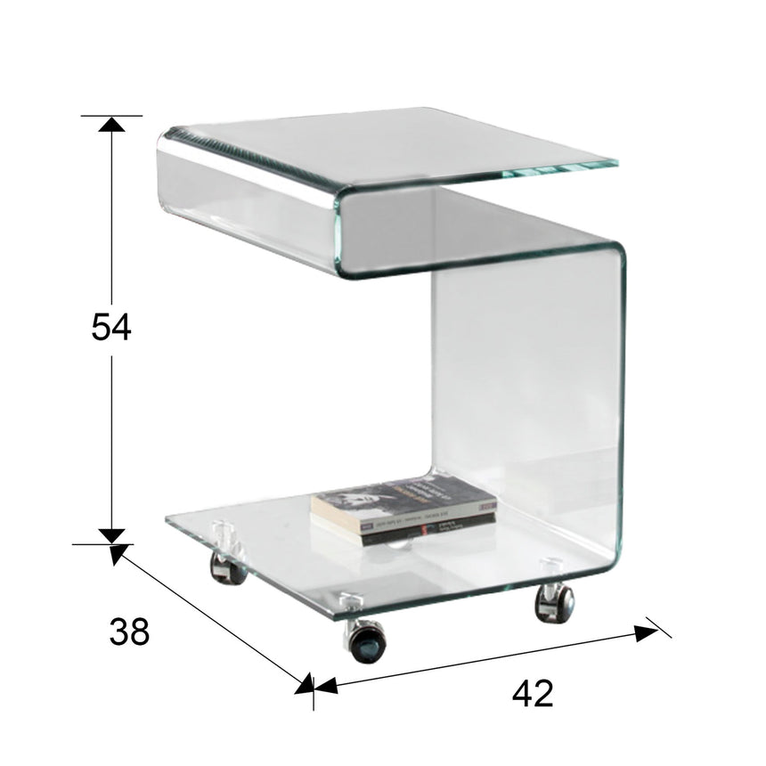 Medidas y dimensiones - Mesa auxiliar Schuller Glass transparente 42x54cm 552522