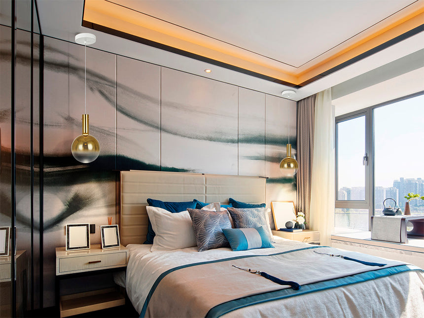 Schuller Matices Lámpara de techo colgante bola 1 luz blanco oro 553722