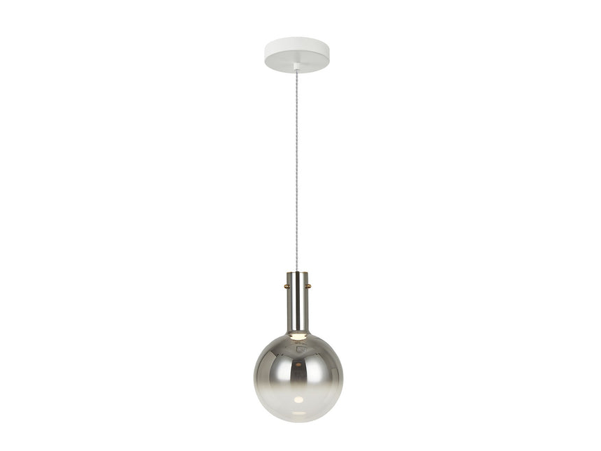 Lámpara de techo colgante Schuller Matices 1 luz blanco y smoke cristal soplado 3000K ambiente