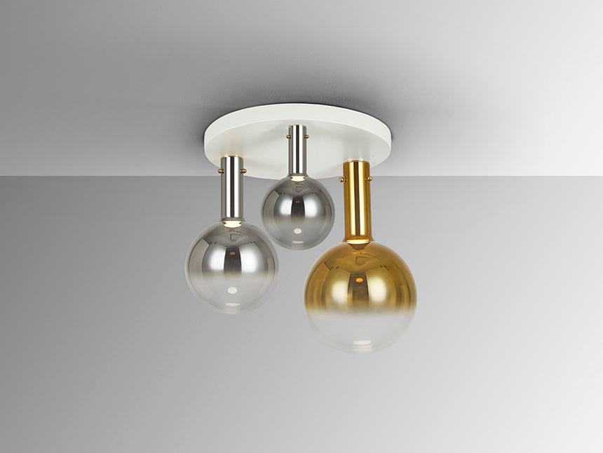 Plafón Schuller Matices LED 3 luces blanco y smoke cristal soplado 3000K Ø55cm 553944 - imagen 4